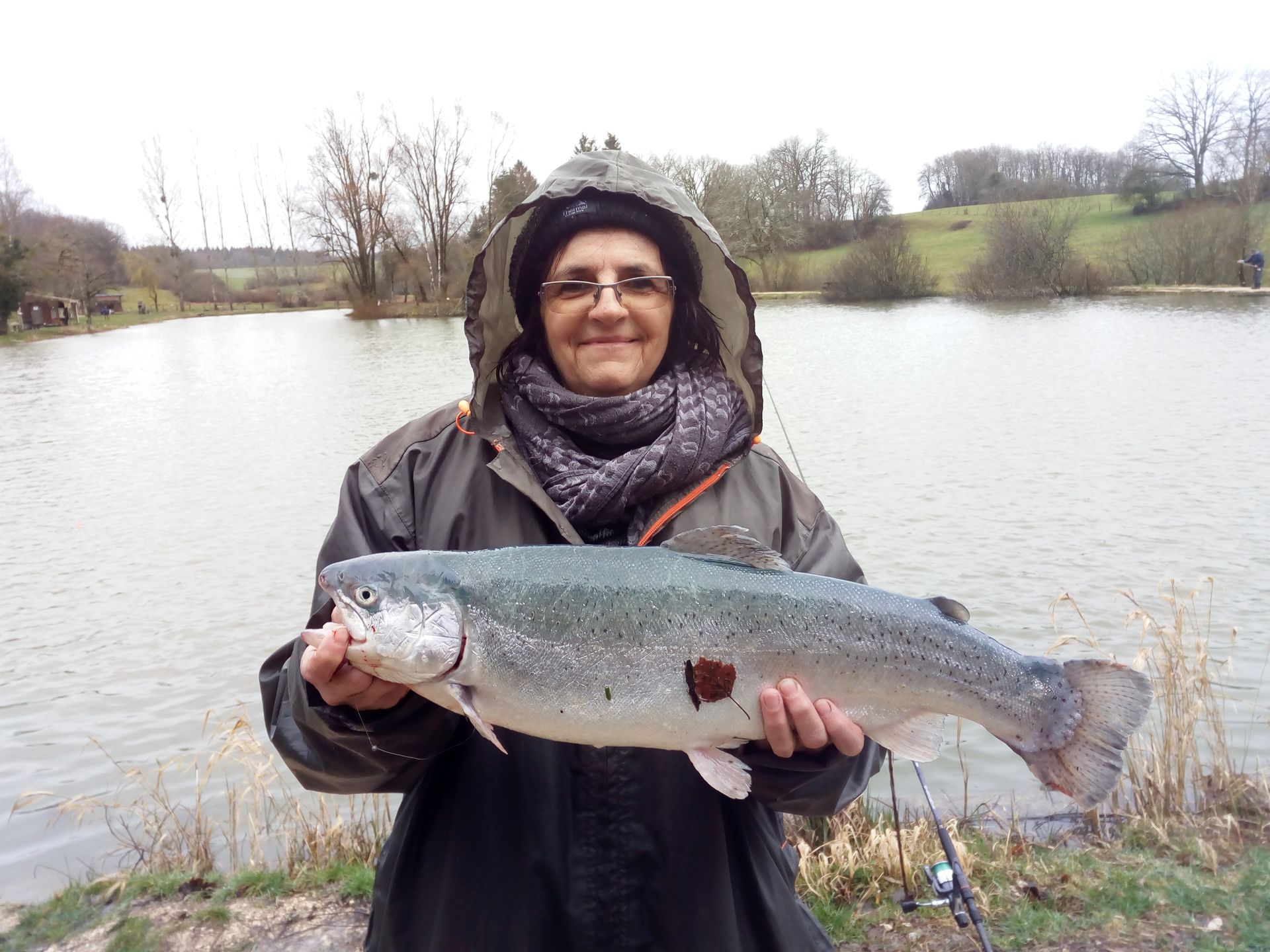 Le 10 mars, malgré la pluie et un grand vent, belle prise d'Anne-Marie, 2kg490